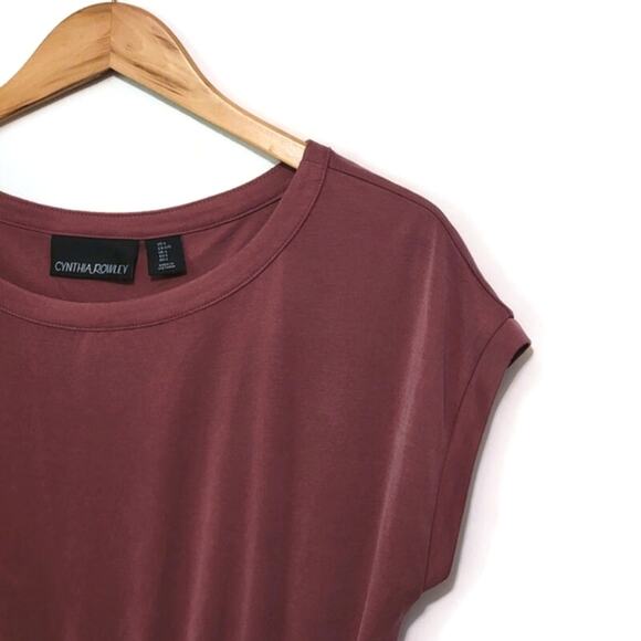 Cynthia Rowley Red Mini Dress Scoop Neck Short Sleeve Casual Summer Athleisure L - Picture 4 of 14